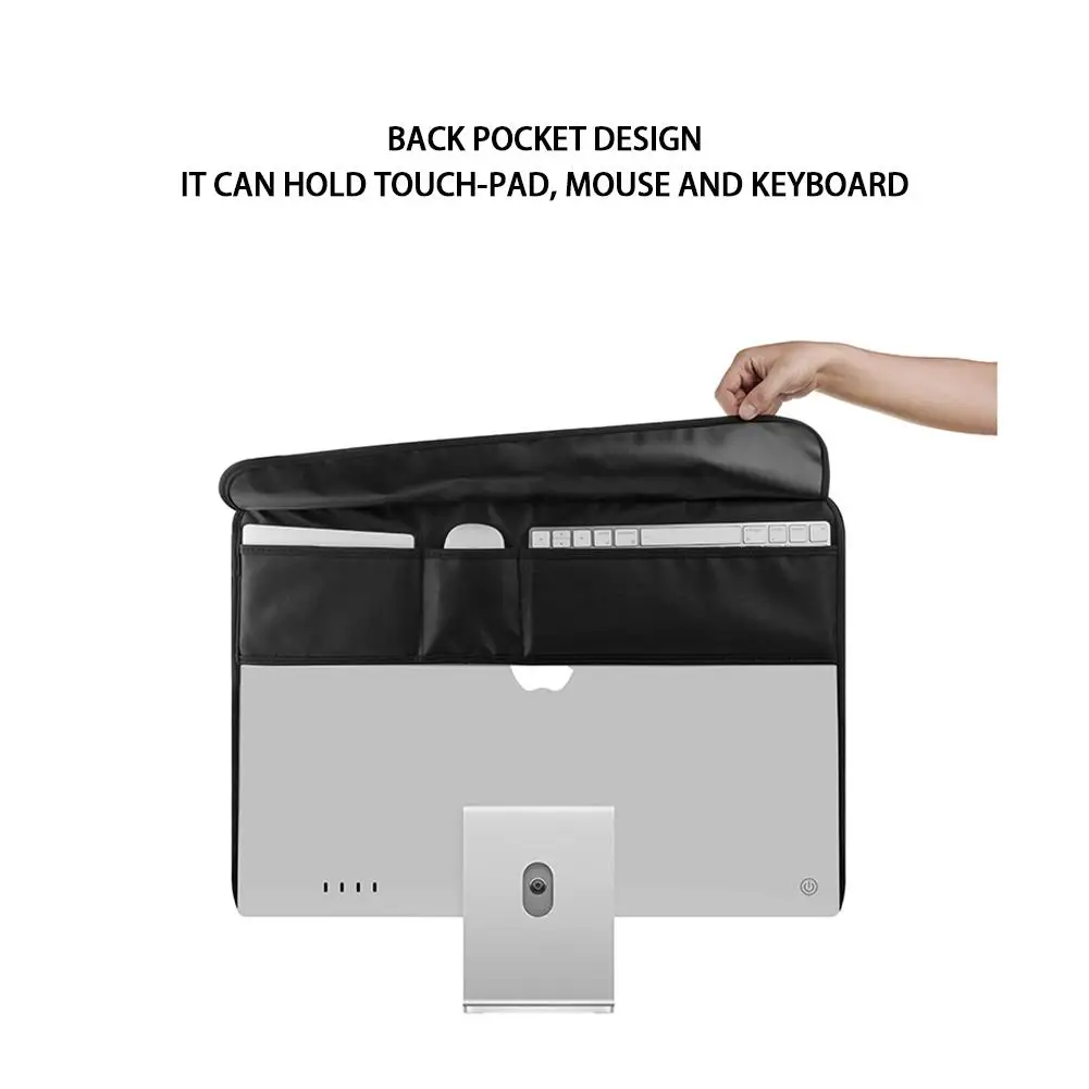 Пылезащитный чехол для монитора компьютера, 24 дюйма, с внутренней мягкой подкладкой, задний карман для Apple iMac, ЖК-экран, Мягкий пылезащитный чехол