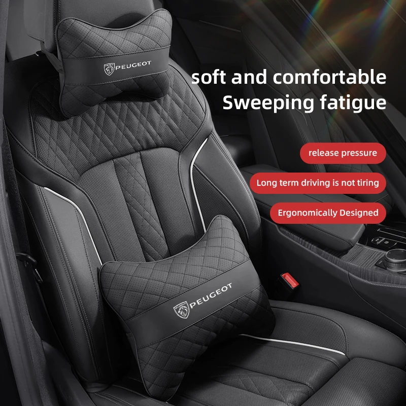 Autositz-Kopfstützkissen, Lendenkissen, Innenzubehör für Peugeot 208 308 206 307 207 3008 407 508 2008 5008 607 4008