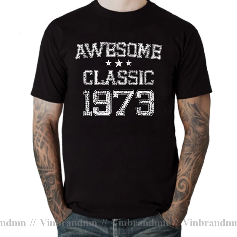 Awesome Classic 1973 T-shirt Genuine Quality USA Born Vintage Orginal Authenic 1973 Limited Edition T Shirt Premium Cotton Shirt