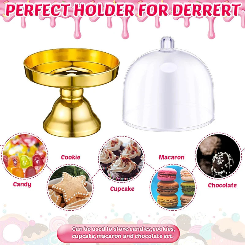 4/12pcs Clear Plastic Mini Candy Cupcake Boxes Wedding Gift Box Party Dessert Macarone Display Stand Tray With Lid Table Decor
