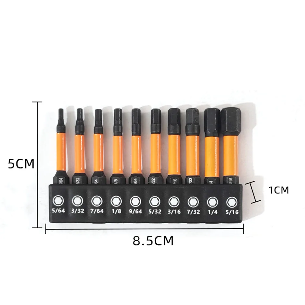 ชุดดอกสว่านไขควงหกแฉกแม่เหล็ก10ชิ้น, ดอกไขควงก้าน1/4ดอกไขควง H1.5-H6อุปกรณ์เวิร์คช็อปอุปกรณ์ทำมือ