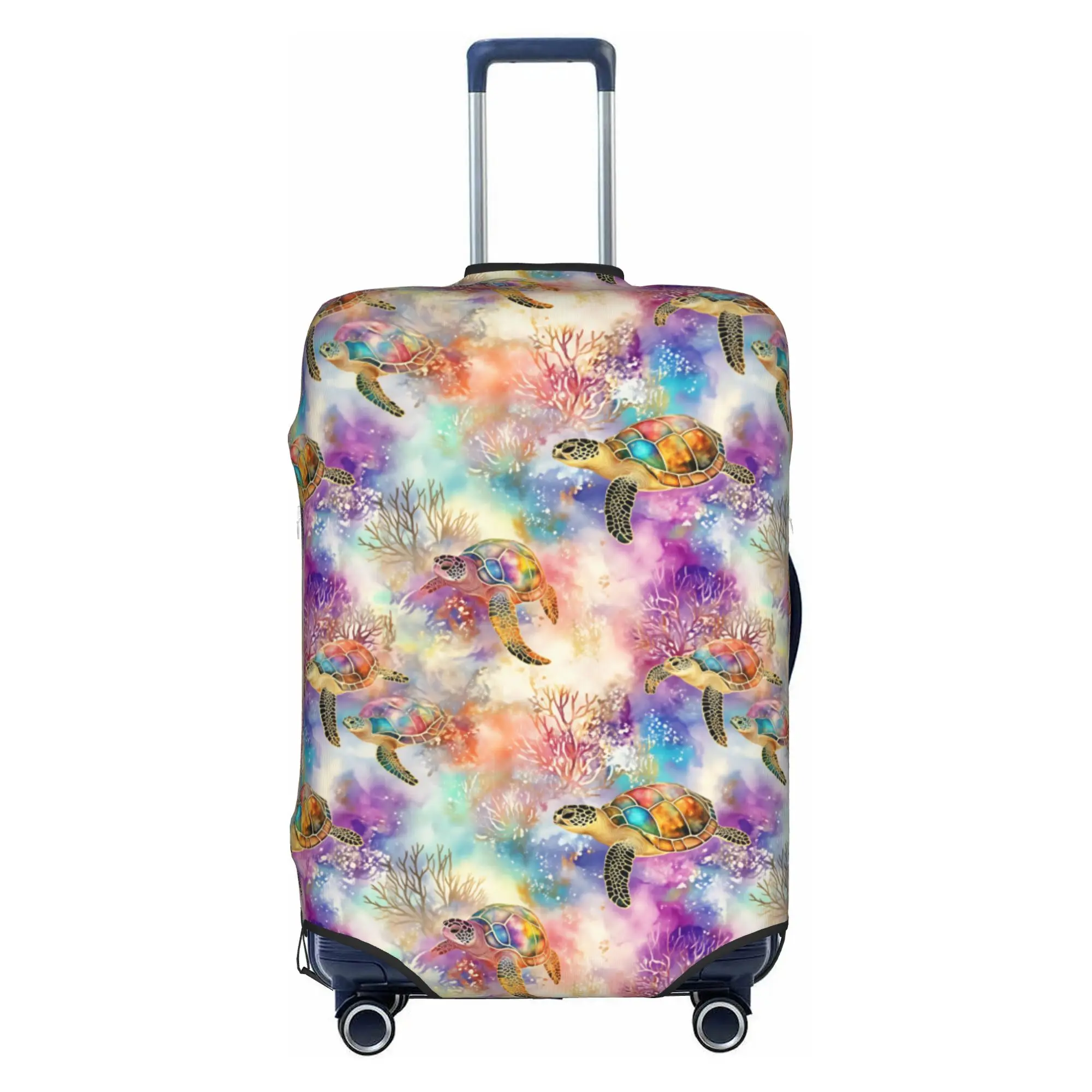 Coral Reef Watercolor Sea Turtles  Suitcase Cover Dust Proof  Travel Luggage Covers for 18-32 inch
