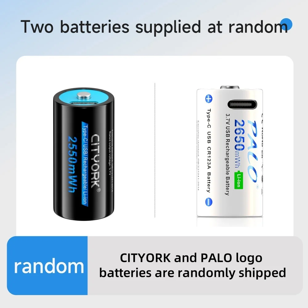 PALO 2-12PCS 2650mWh 3,7 V 16340 16350 Akku USB Lade RCR123 CR123 CR123A Li-Ion Batterien für LED Taschenlampe – Detail 1