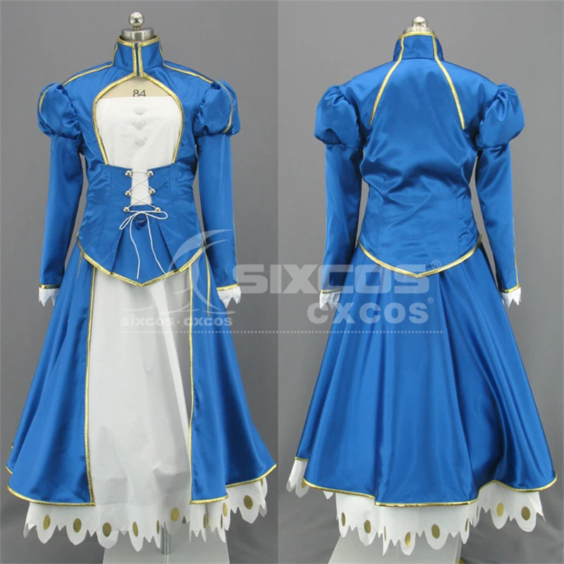 เกม Fate Stay Night Arturia Pendragon Cosplay เครื่องแต่งกายแฟชั่น Blue อย่างเป็นทางการชุดเล่นบทบาทเสื้อผ้าที่กำหนดเอง-Make ใดๆขนาด