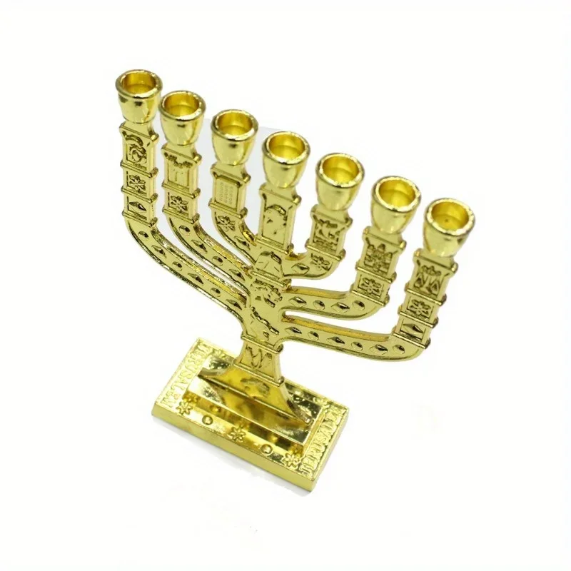 1PC Menorah Candle-holders Religions Candelabra Hanukkah Candlesticks 7 Branch Candle Holder