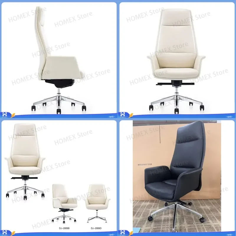 Modern Executive Leather Office Chair High Back Swivel Ergonomic Computer Desk Chair Adjustable Height Lumbar Support Home
