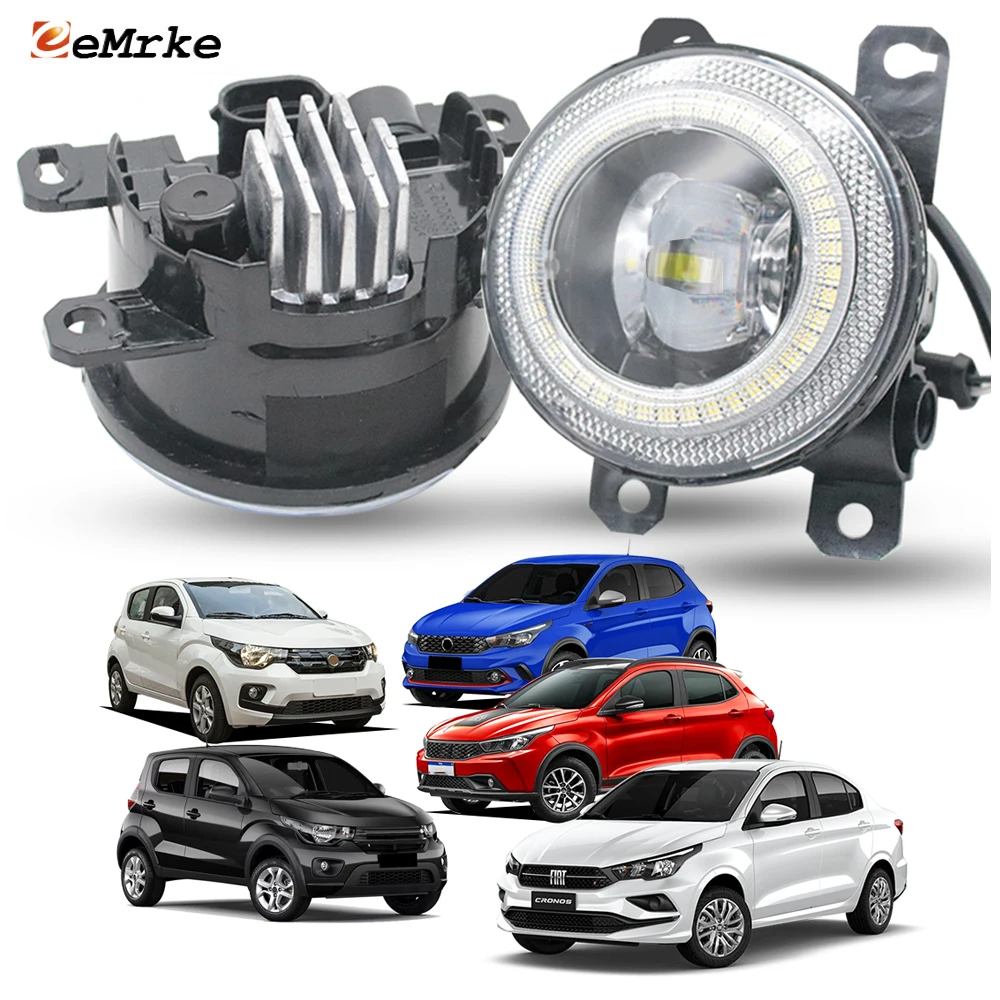 

LED DRL Replace For Fiat Argo 358 Cronos 359 Mobi 341 Panda 4x4 trekking Fog Lights Upgrade Angel Eyes Aperture Accessories