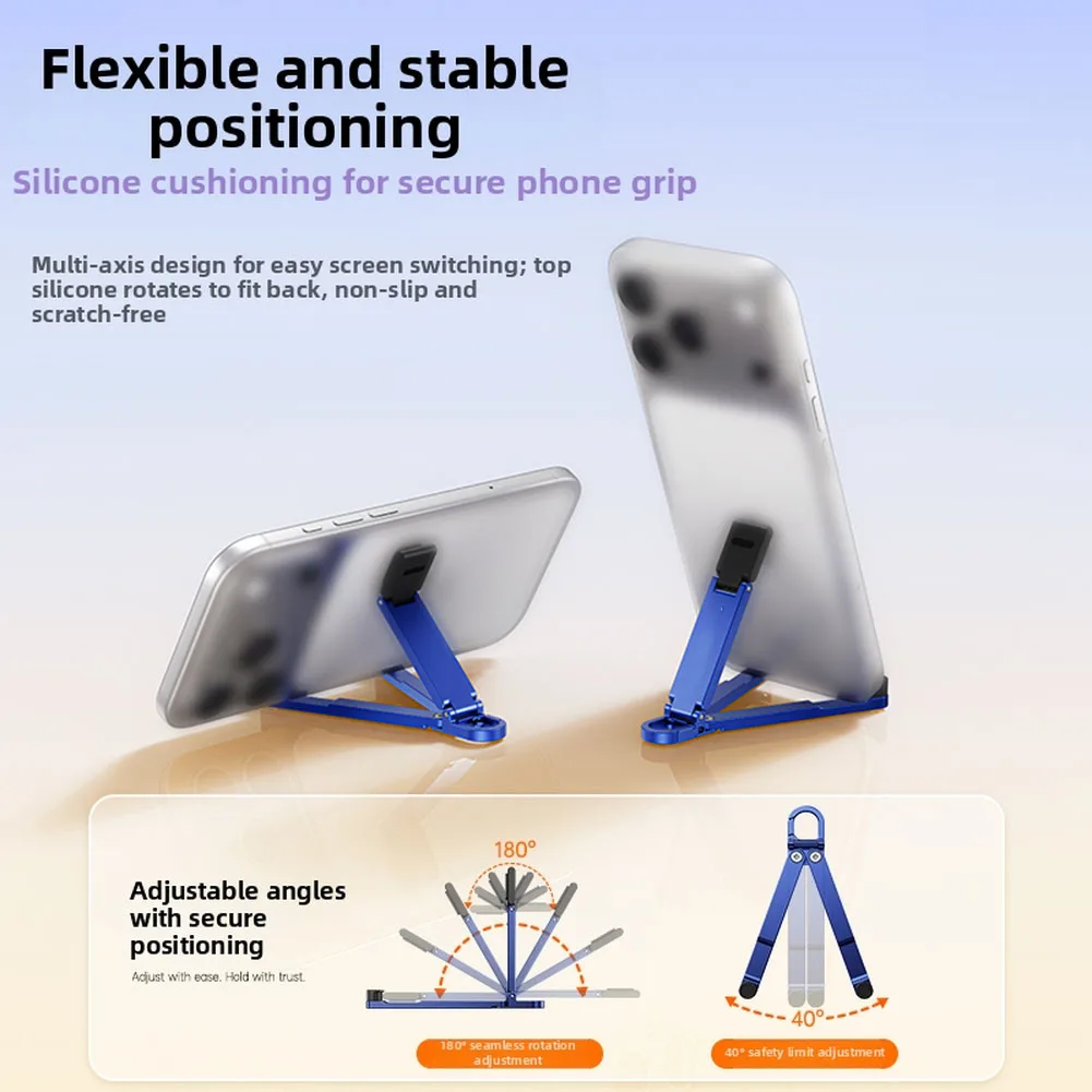 Phone Stand Aluminum Alloy Colorful Triangular Phone Holder With Keychain Versatile Orientation Compact And Portable Accessories