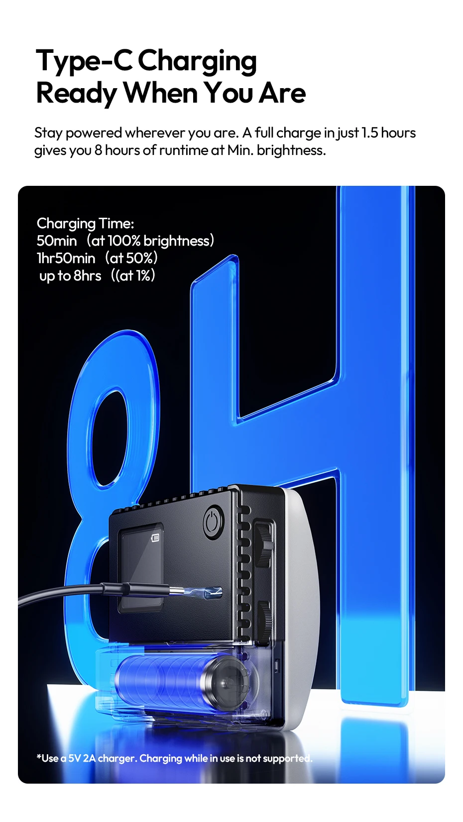 Ulanzi C10RGB Pocket Power 10W RGB-Videoleuchte 1800K-9000K Bi-Color-LED-Licht für Telefonkamera Stativ Video Vlog Fotografie – Detail 13