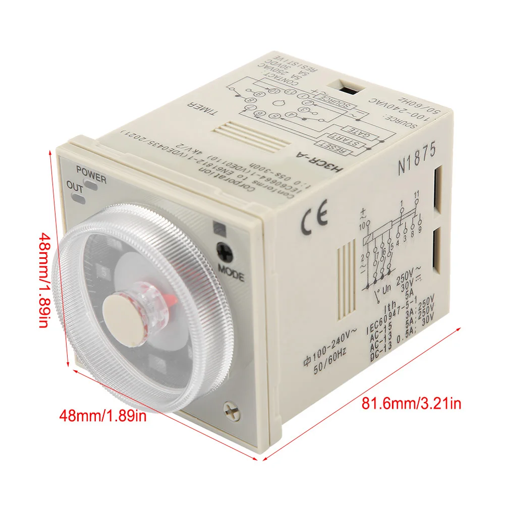 Delay Time Relay Delay Timer Relay H3CRA Delay Timer Relay 0.5S300H Knob Control Time Relay 11Pin AC220V Time Relay Timer Relay