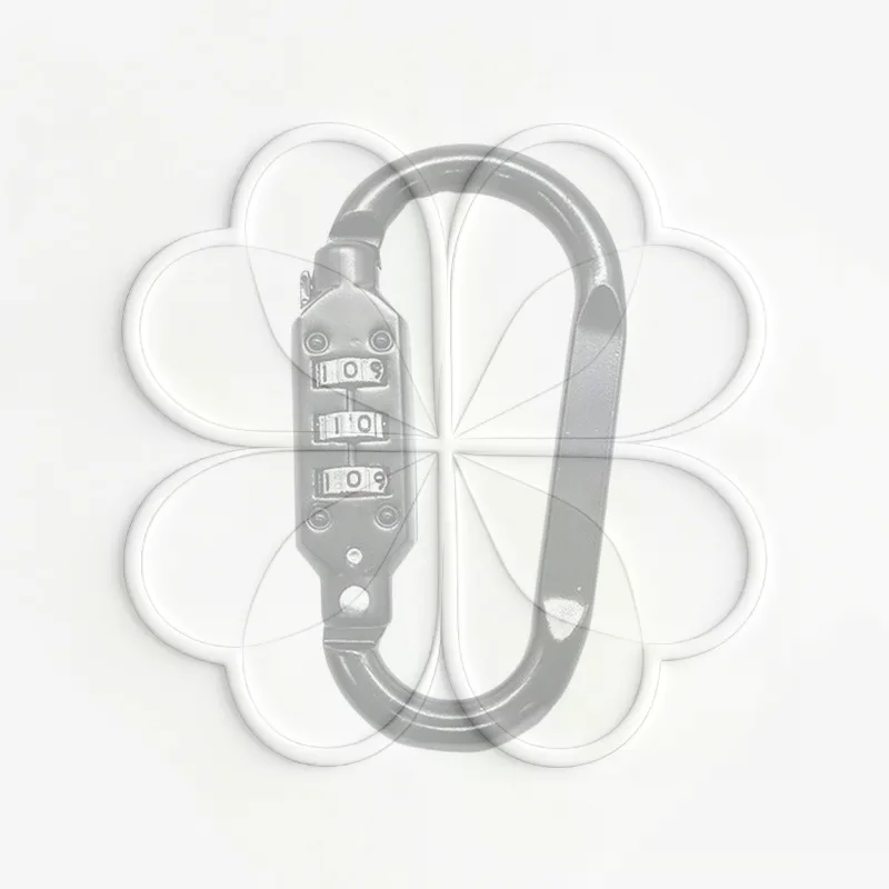 Aluminum Alloy Gourd Buckle Antitheft Lock Waterproof Anti-rust for Backpack Helmet Luggage Skateboard Sports Use
