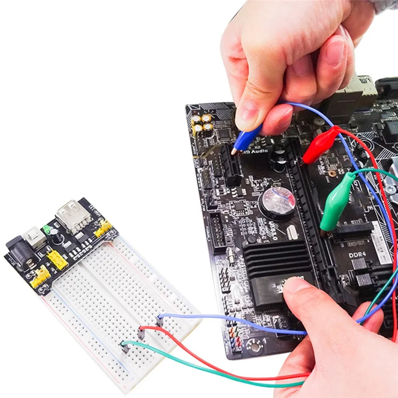 AT82-مقاطع التمساح لينة مرنة سيليكون موصلات اختبار ذكر أسلاك توصيل معزز للوحة الخبز للاختبار الكهربائي P1533