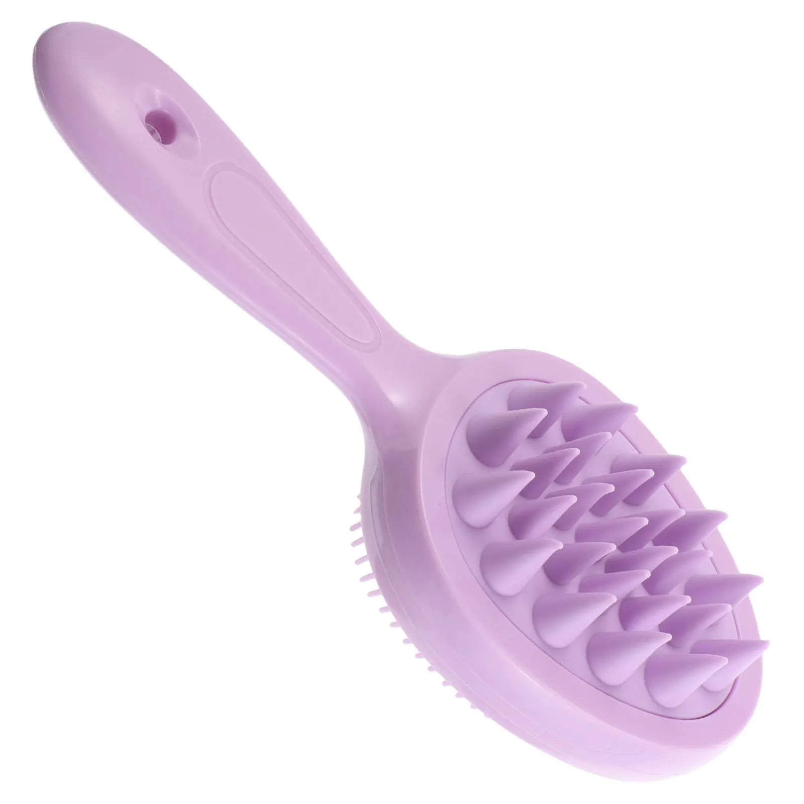 

Long Handle Hair Brush Double Sided Scalp Scrubber Soft Silicone Bristles Detangling Shampoo Comb Deep Cleaning Exfoliating