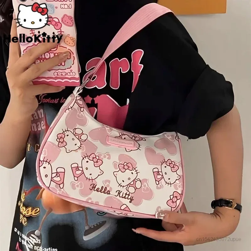 

Sanrio Hello Kitty Underarm Bag Women Kuromi Melody Messenger Tote Bag Cute Girls Shoulder Bag Purses Handbag Cartoon Simplicity