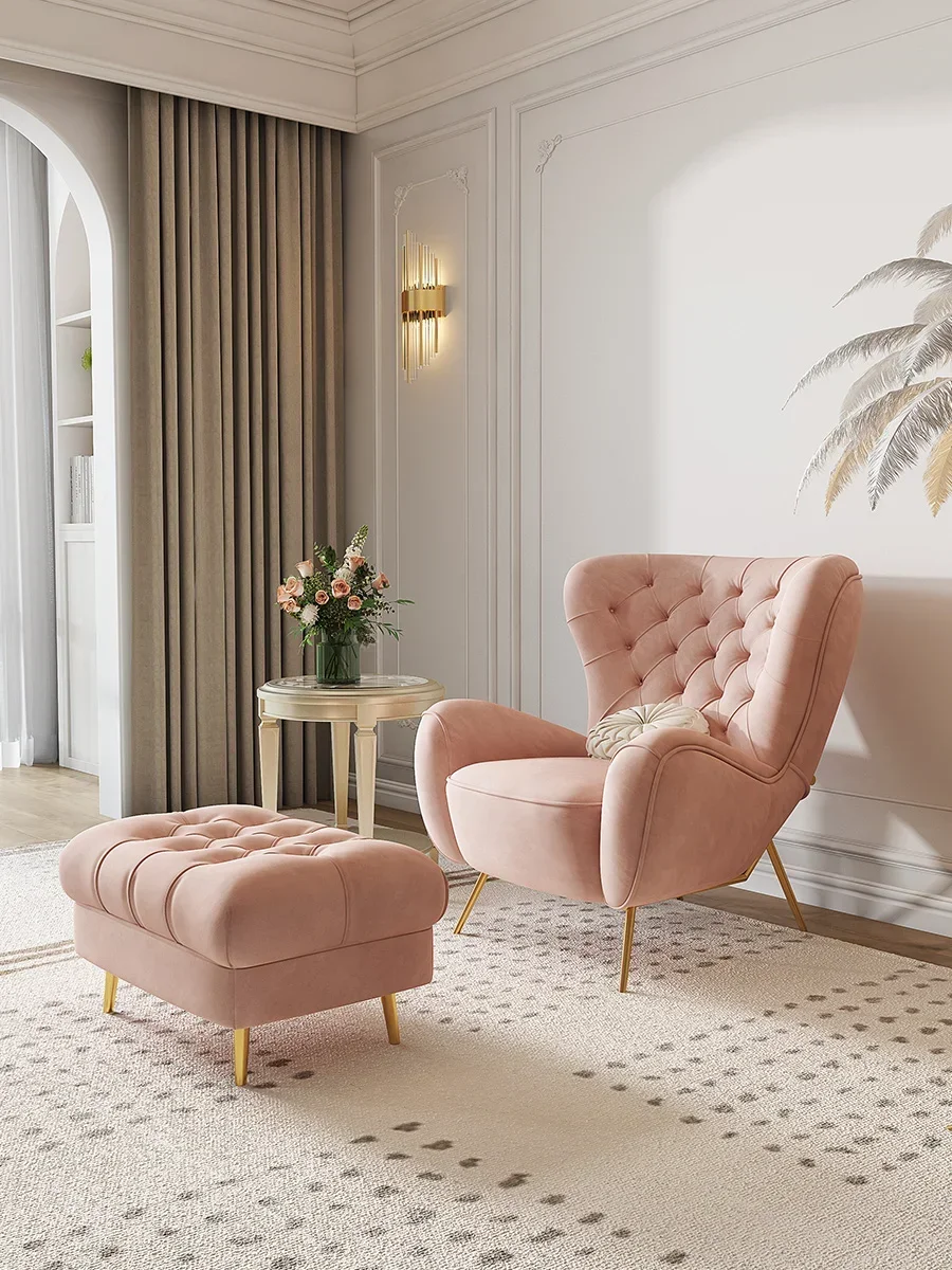 

Designer Dora, Sofa Bedroom Pink Fairy Chair Pull Back Leisure Chair American High Back Chair
