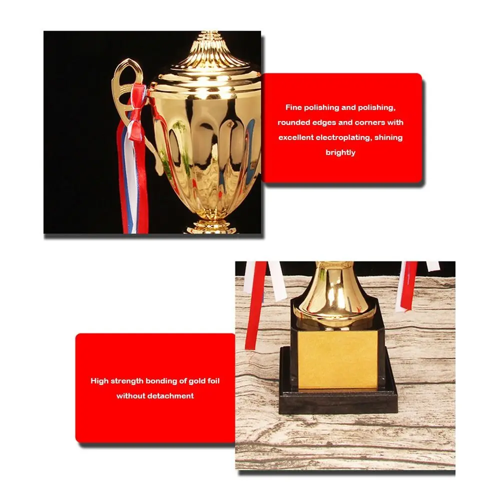 1Pc 29/33/36/41/46/51cm Customizable Trophy Metal Trophy Plastic Sculpture Champions Trophy Covered Design Gold Award