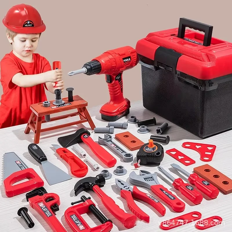 38/68 PCS Pretend Tools Kit Kids Play Repair Tool Set Plastic Construction Toys with Screwdrivers for Toddler Boys Girls Child