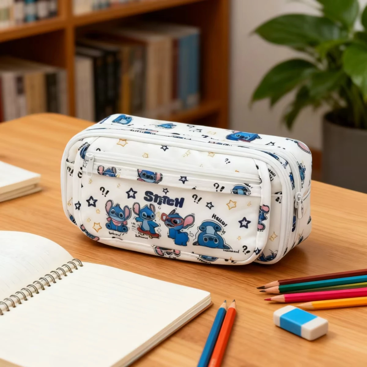

Stitch новая сумка-карандаш большой емкости с героями мультфильмов Itabag, многослойная сумка для хранения канцелярских принадлежностей, милый студенческий школьный подарок