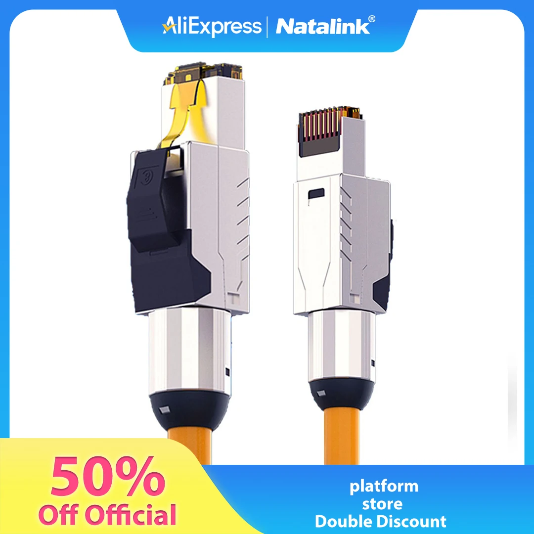 

Патч-кабель Ethernet Natalink Cat8 S/FTP 22AWG, двойной экранированный твердый кабель | 2000 МГц 2 ГГц 40 Гбит/с | Сеть Ethernet LAN 5-го поколения