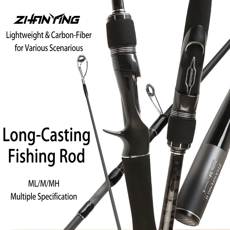 

ZHANYING All-Water Versatile Carbon Lure Rod, Ultra-Light, High Sensitivity, Long Cast Rod for Bass and Perch, Casting/Spinning