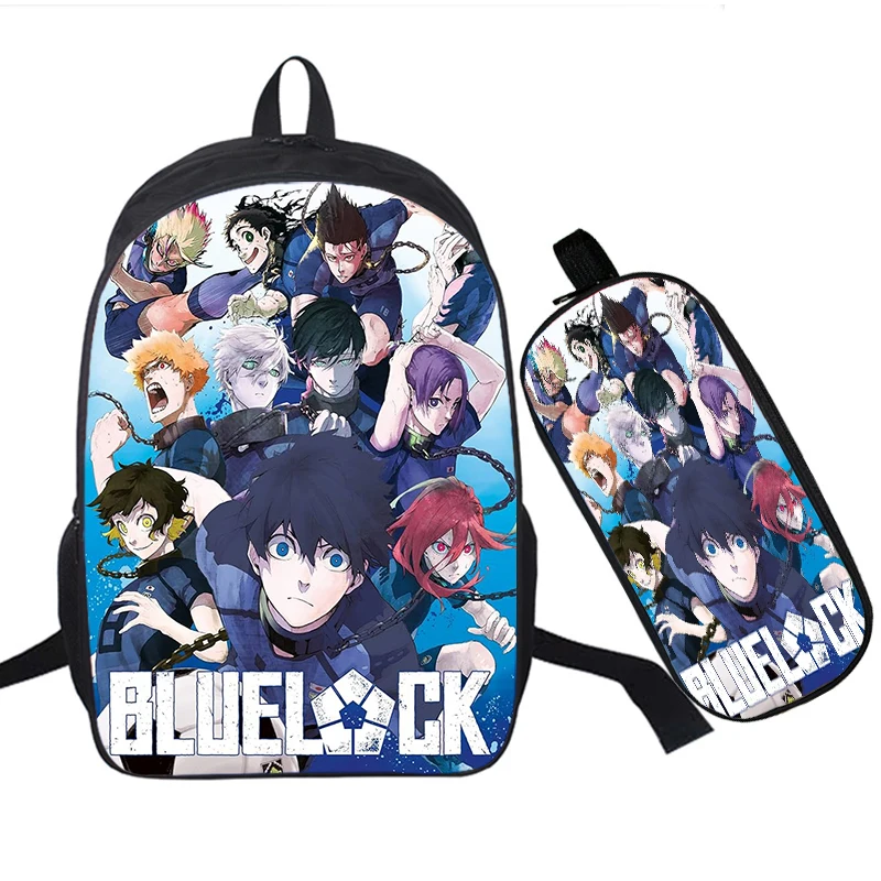 

BLUE LOCK Isagi Yoichi Backpack Pencil Bag Child Large Capacity Anime Schoolbag Travel Bags Mochila Manga Students Back Pack Set