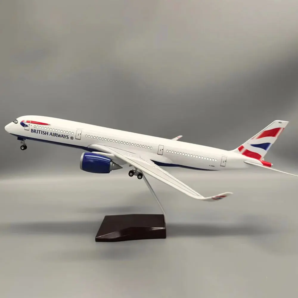 

Scale 47cm Toy planes A350 British Airways 350 Plane Model Kits with LED Light(Touch or Sound Control) for Decoration