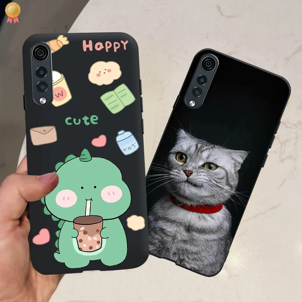 For LG Velvet 5G UW Case Cute Clear Cat Shockproof Black Silicone Soft TPU Back Cover Case For LG Velvet 4G LM-G900EM Phone Case