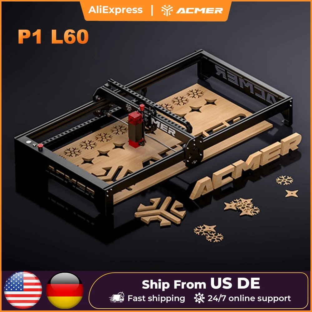 

ACMER P1 L60 Laser Engraver Extended Kit Aluminum Frame Engraving Area Expansion Double For P1 Series Laser Engraving Machine