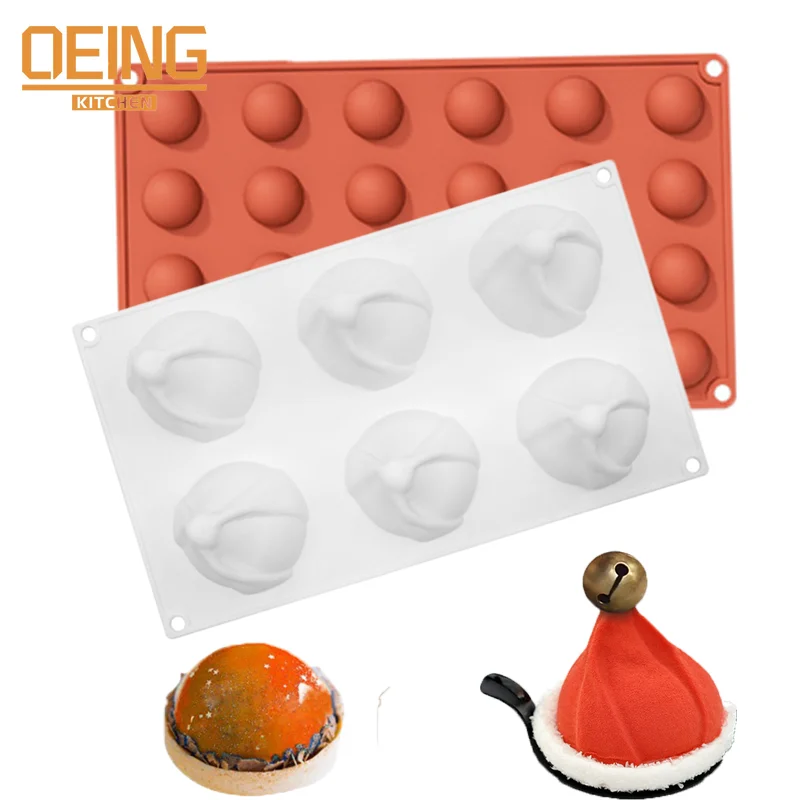 

Christmas Hat Cake Silicone Mold Semi-Spherical Mold DIY Chocolate Pastry Cake Bakeware for Christmas Holiday Decoration Tools