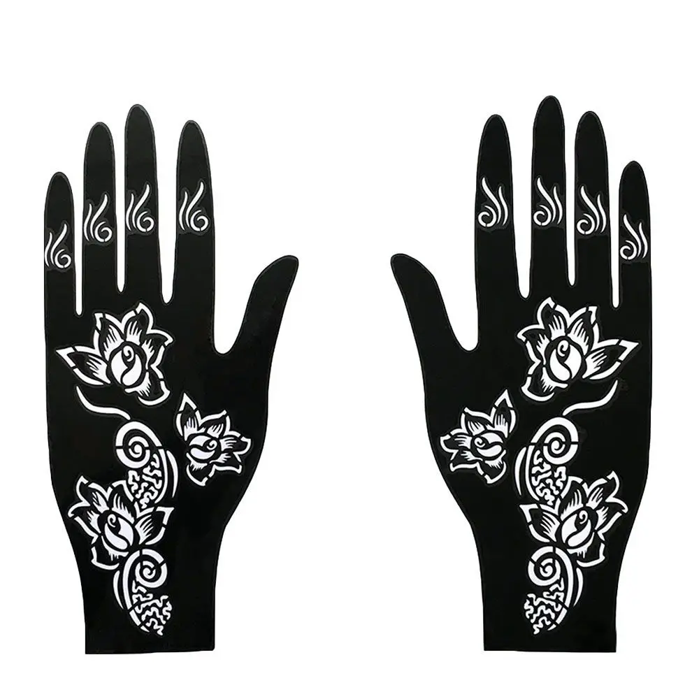 

Cool India Flower Temporary Tattoo Hand Foot Henna Stencil Tattoo Stencil Template Body Art Sticker