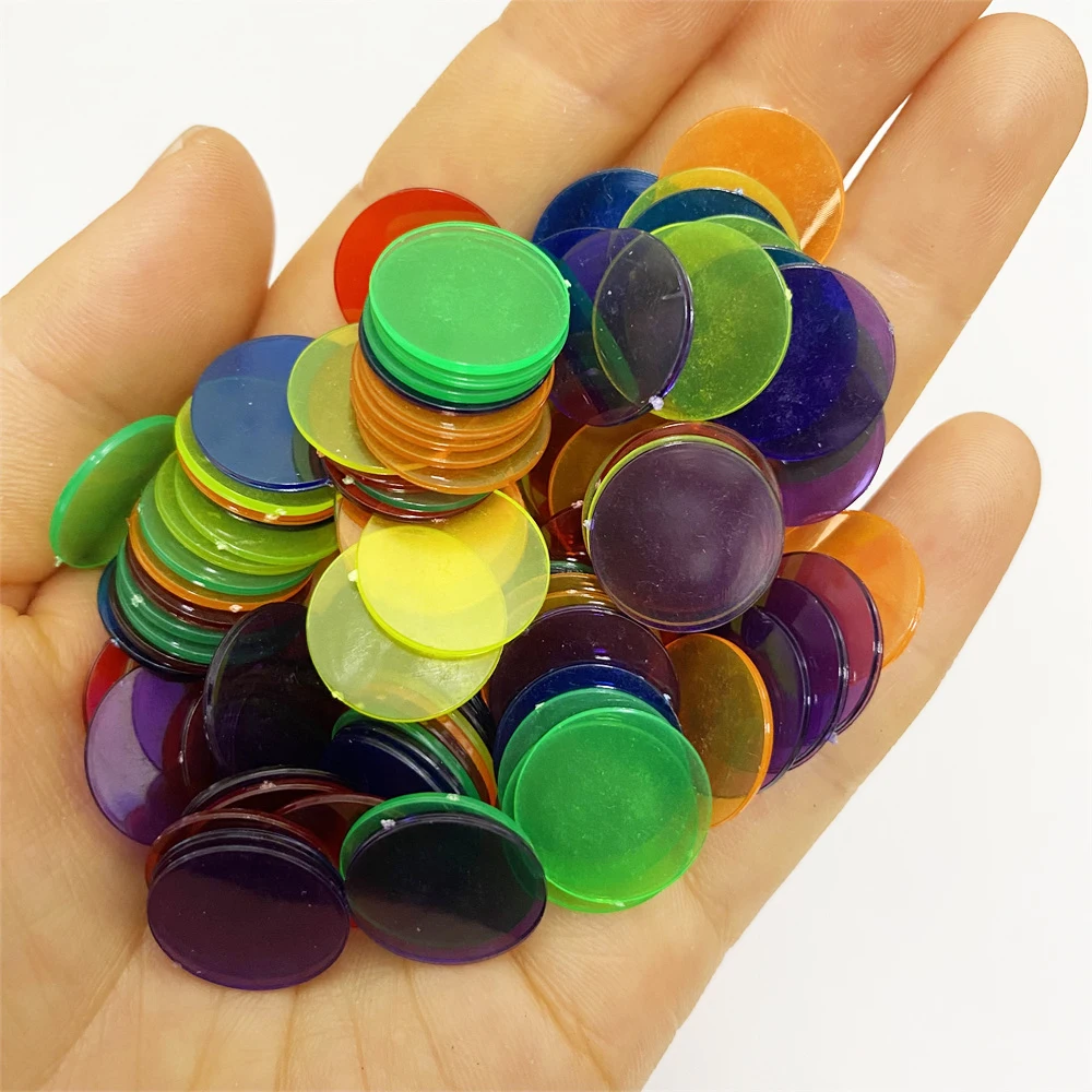 100pcs 19mm 15mm Count Poker Chips Markers For Bingo Board Game Cards Game Token Acceoriess