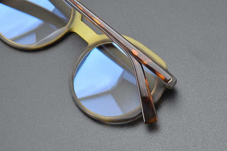 Gafas redondas de acetato hechas a mano de estilo japonés para hombres y mujeres, montura de gafas de diseñador, lentes personalizables, alta calidad