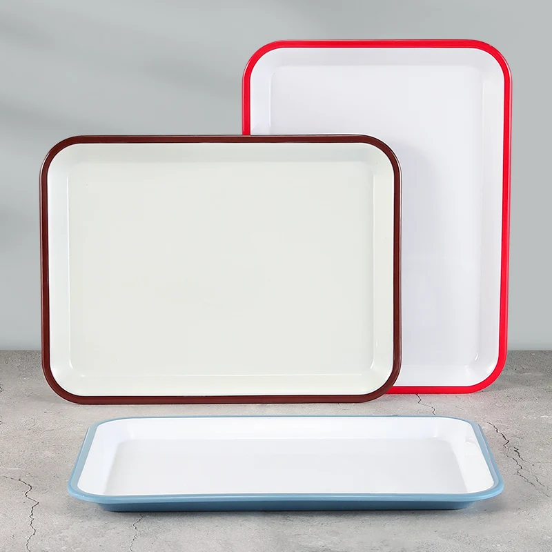 

Ka Formal Plastic Rectangular Serving Tray Bread Cake Plate Commercial Use Adult Chinese Sle Pure Color Dining Utensils...