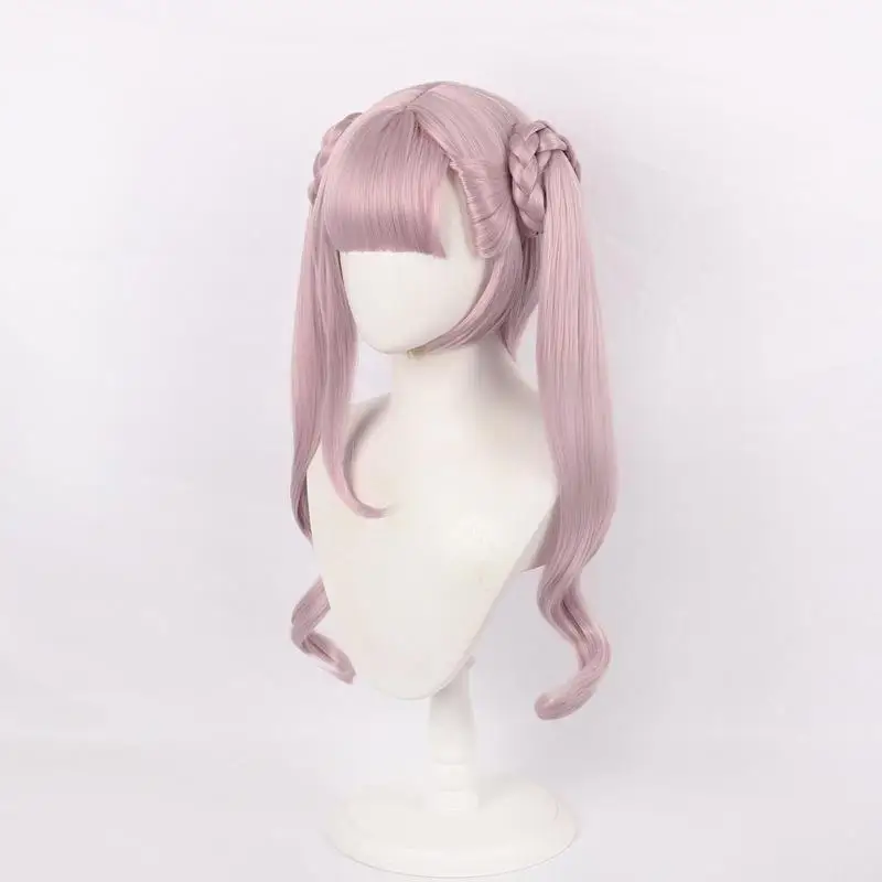 Anime The Hundred Line Last Defense Academy Tsukumo Kako Cosplay Wig Girl Pink Braid Clip Heat Resistant Synthetic Wig Halloween
