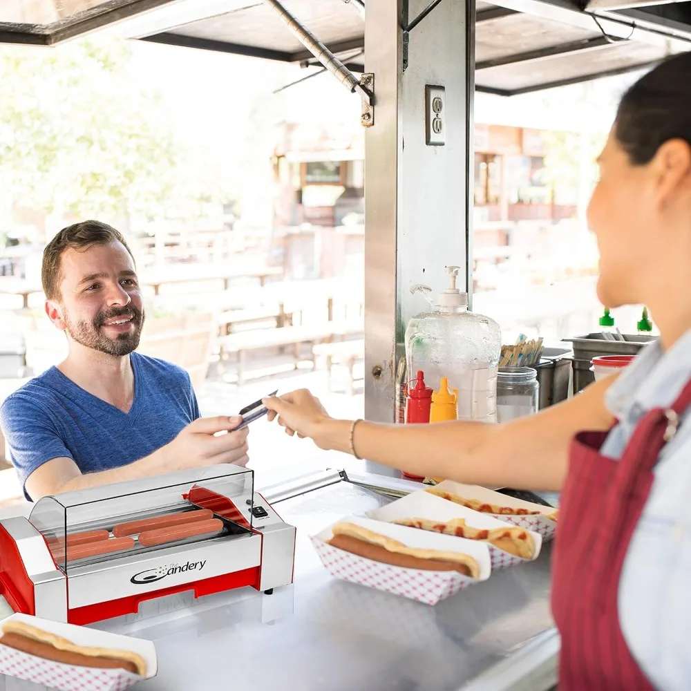 The Hot Dog Roller - Máquina para cocinar salchichas - Capacidad para 6 perritos calientes - Máquina para perros para niños y adultos