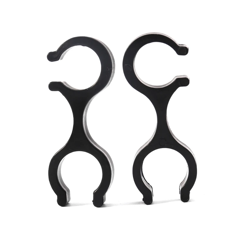 Hiking Pole Clips, 2Pcs Trekking Pole Clamps Rubber 8-Shaped Double Rods Buckle