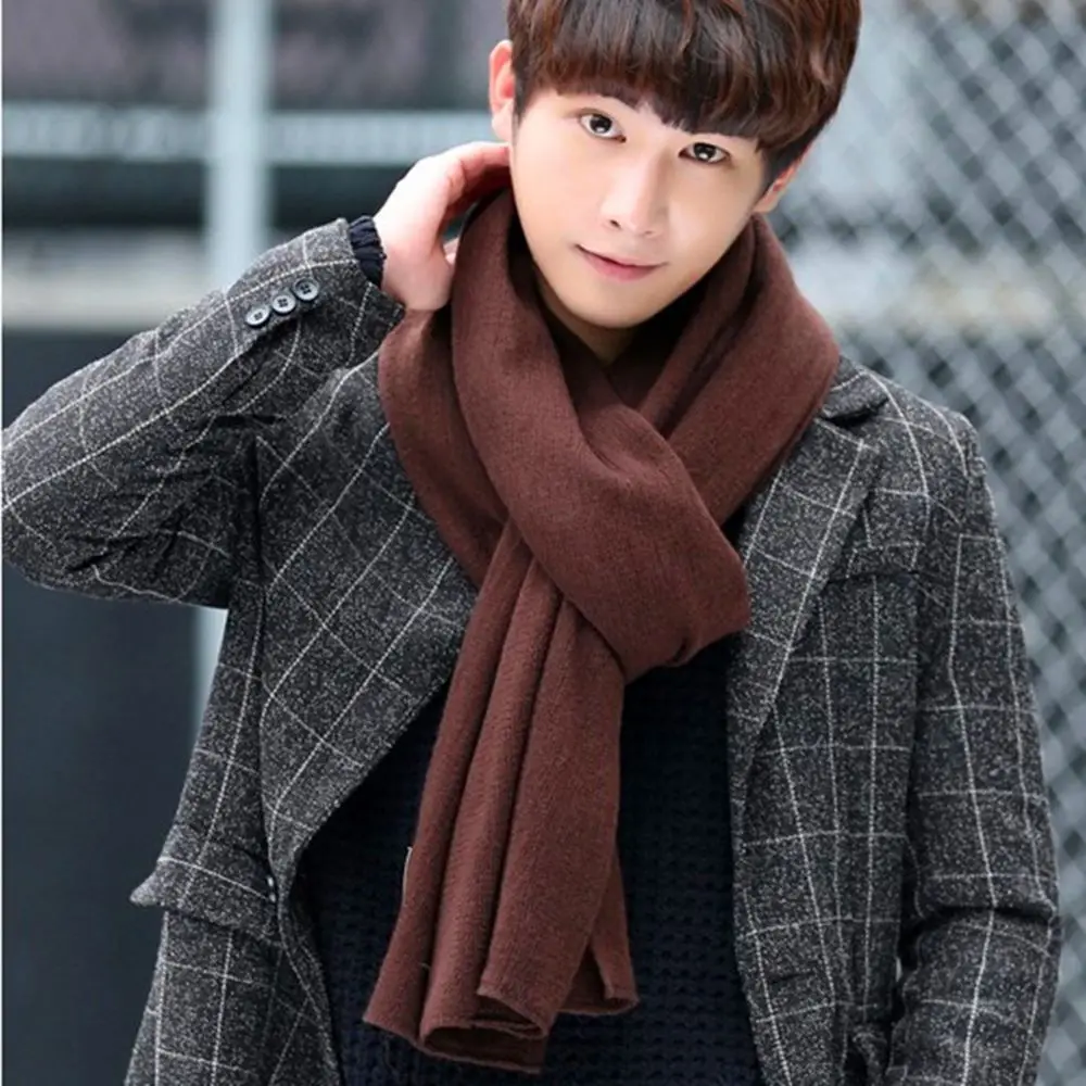 

Elegant Warm Male Female For Girls Solid Color Wraps Knitted Shawls Korean Long Shawls Women Winter Scarves