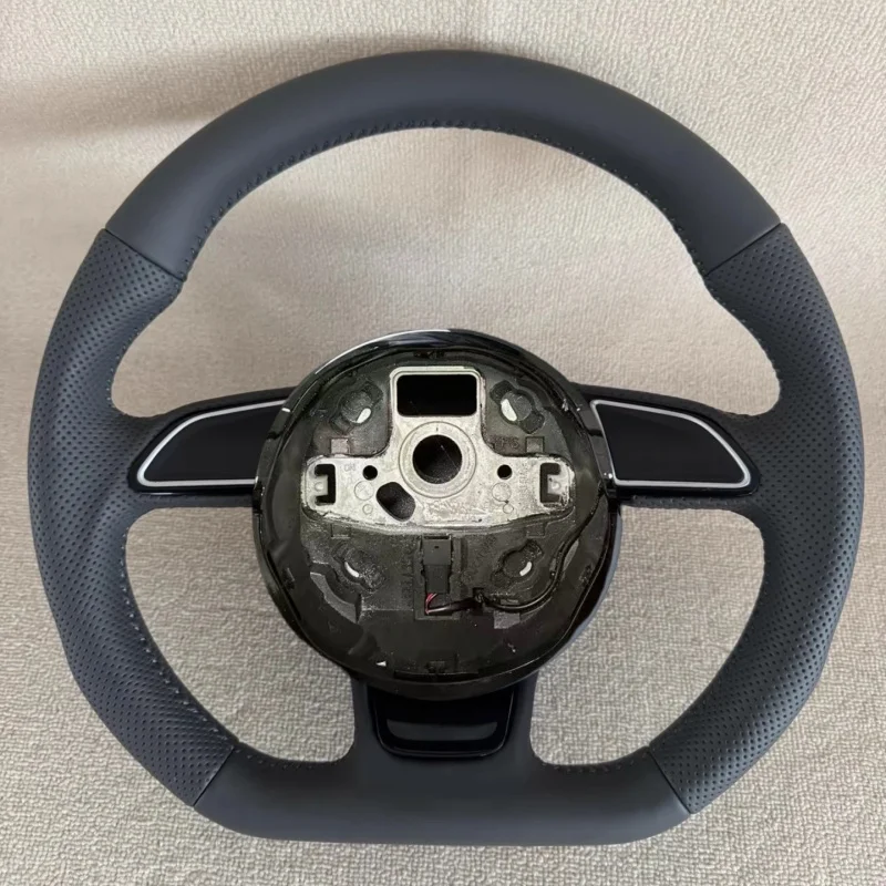

High Quality for Audi TT RS A4 A5 A6 A7 A8 S3 S5 S6 S7 RS3 RS4 RS5 RS6 RS7 SQ5 B8 B9 SQ3Custom Real Black Leather Steering Wheel