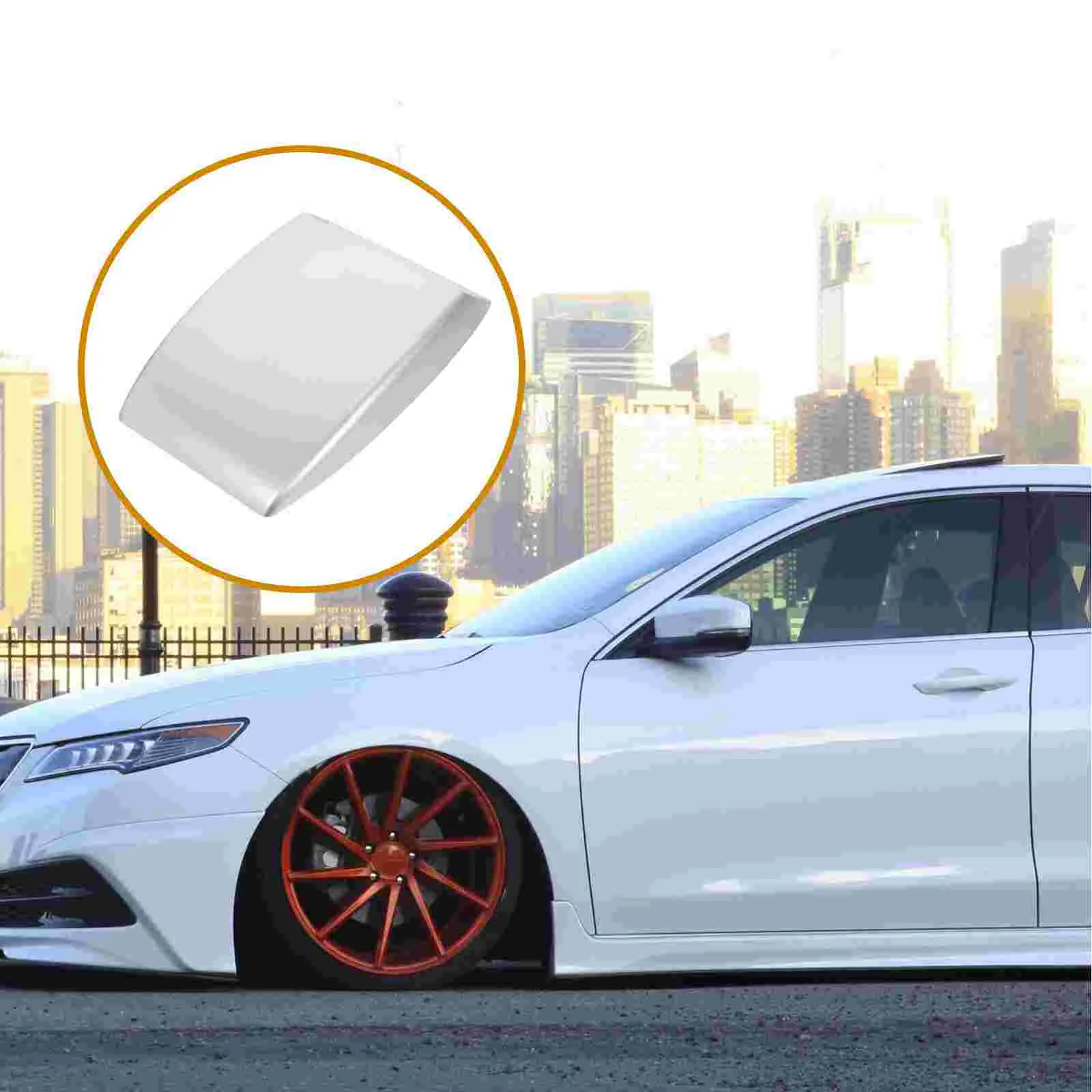 

Universal Car Hood Scoop Racing Air Flow Intake Bonnet Hood Vent Grille Cover (Silver) Car Vent Hood Car Hood Vent