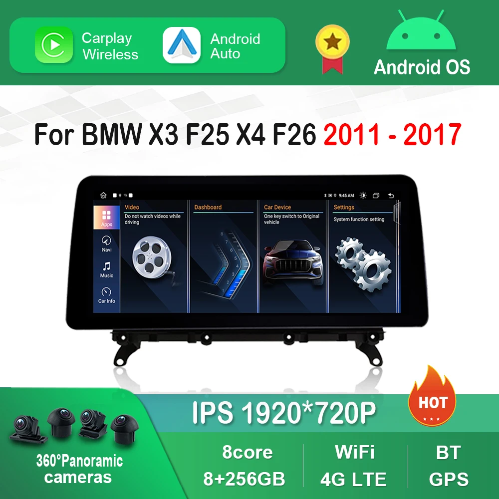 

12.3 inch for BMW X3 F25 X4 F26 2011 - 2017 CIC NBT System GPS 4G WiFi Android Car Radio Video Multimedia Player 1920*720P