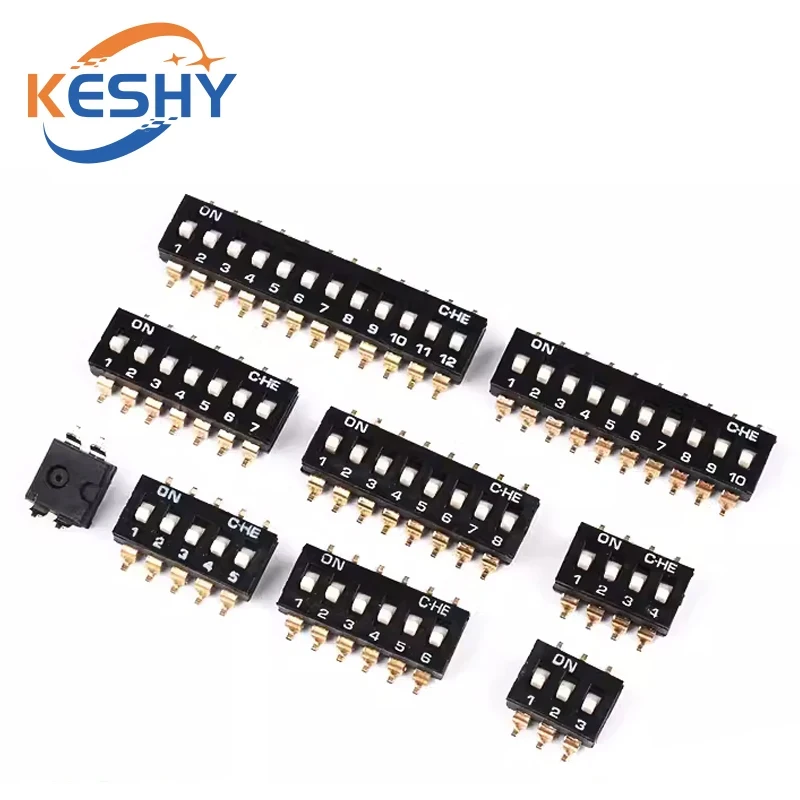 10szt/lot Przełącznik SMT SMD typu przesuwnego, raster 2,54mm 2 rzędy 4 piny 2 pozycje / 8 pinów 4 pozycje / 16 pinów 8 pozycji — zdjęcie produktu 2