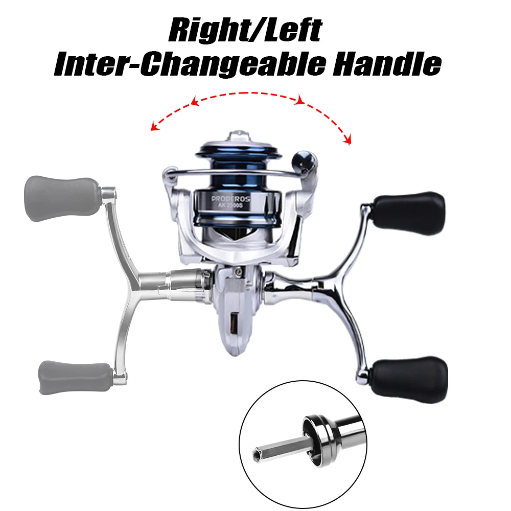 PROBEROS 1pc spinning wheel fishing wheel double rocker metal tripod speed ratio 5.2:1 suitable for all waters with balance bar