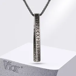 Vnox Viking Runes Valknut Necklaces for Men Boys, Antique Stainless Steel Mobius Bar Pendant Necklaces,Norse Viking Odin Jewelry