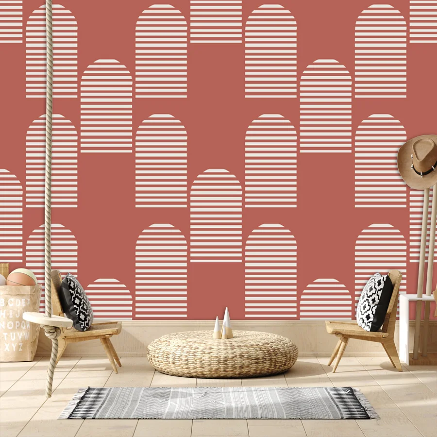 20+ Minimalist Mid Century Modern Boho Style Wall Home Decor Panel Peel n Stick Photo Wallpaper for Living Room Renovation Mural
