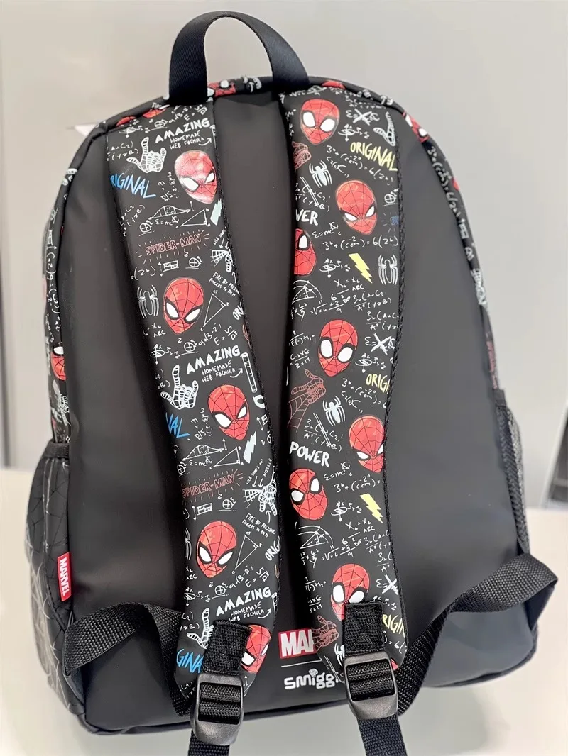 MINISO Spider-Man School Bag Large Capacity Cartoon Mermaid Backpack Primary and Secondary School Students Pull Backpack