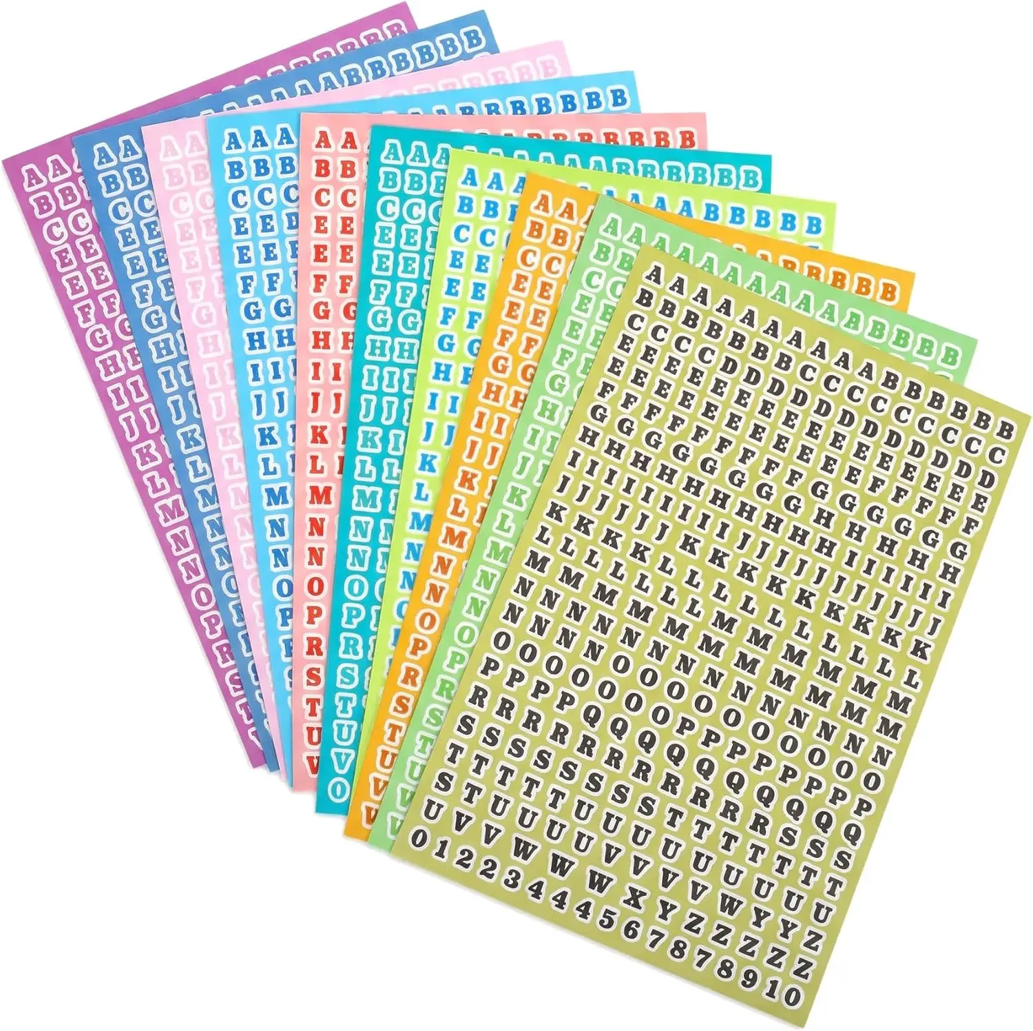 Letter Stickers Small A-Z, 20 Sheets 0.2 Inch Waterproof Mini Alphabet Stickers, PET Self Adhesive Stick on Letters for Scrapboo