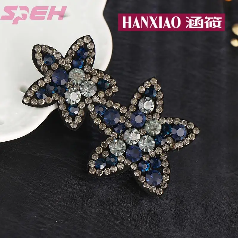 five pointed star hairpin leather full diamond headdress Czech diamond duck clip word clip banger ball head curler