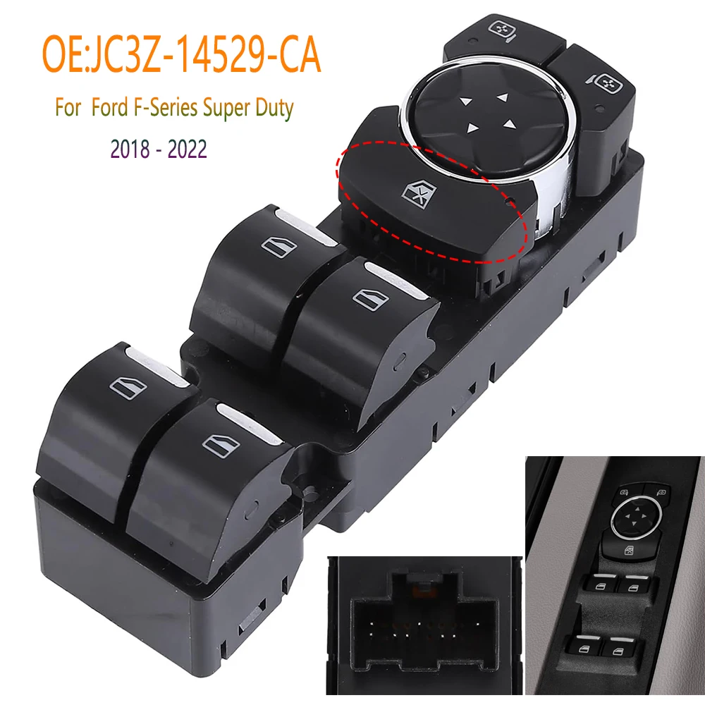 

Front Left LHD Electric Power Window Control Switch Button For Ford F-Series Super Duty 2018 2019 2020 2021 2022 Car Accessories