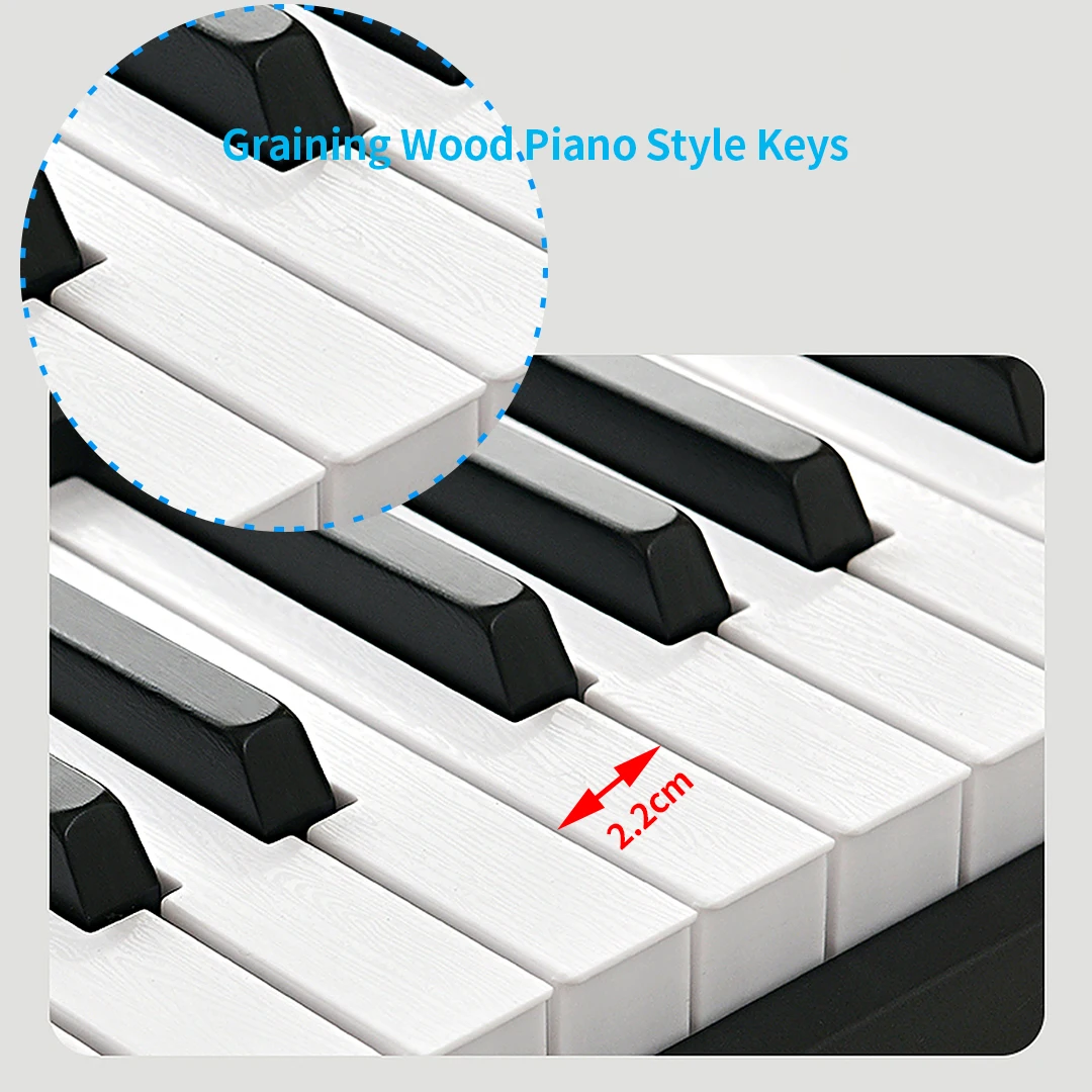 Clavier Pliable 88 Touches Semi-Lestées – Électrique Portable Bluetooth – Rechargeable – Avec Pédale Et Sac