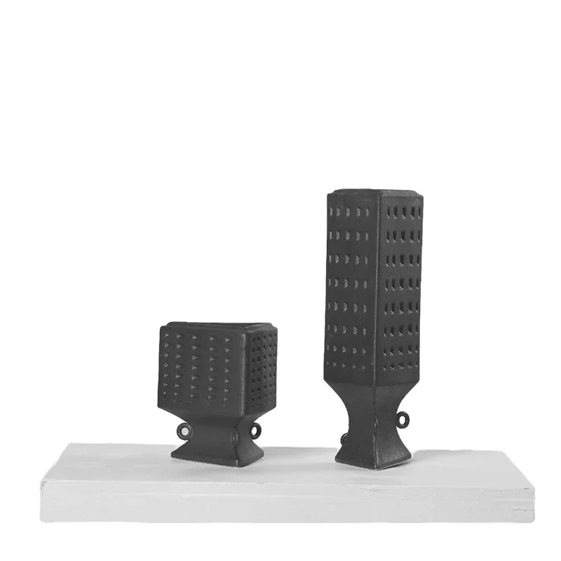 

Art black ceramic vase living room entrance creative desktop flower jewelry ornament